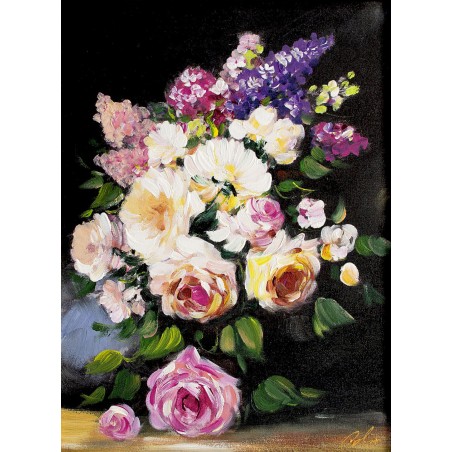  Obraz olejny ręcznie malowany 30x40cm Dostojne róże