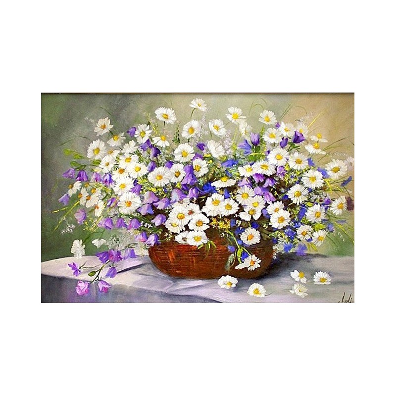  Obraz olejny ręcznie malowany Kwiaty 60x90cm
