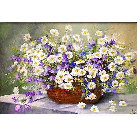  Obraz olejny ręcznie malowany Kwiaty 60x90cm
