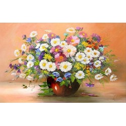  Obraz olejny ręcznie malowany Kwiaty 60x90cm
