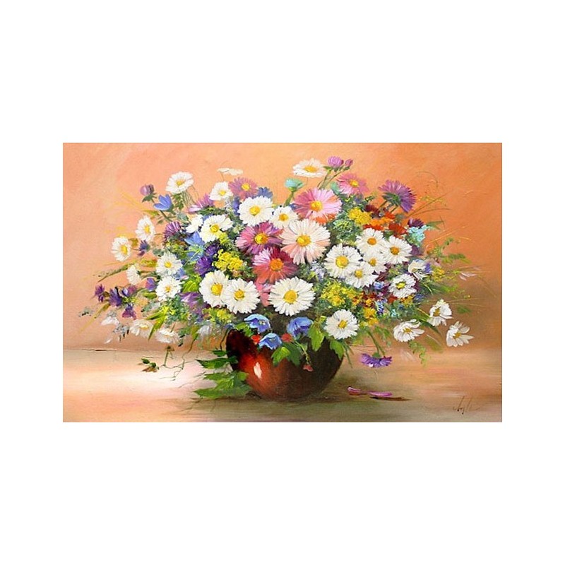  Obraz olejny ręcznie malowany Kwiaty 60x90cm