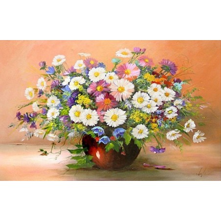  Obraz olejny ręcznie malowany Kwiaty 60x90cm