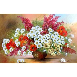  Obraz olejny ręcznie malowany Kwiaty 60x90cm