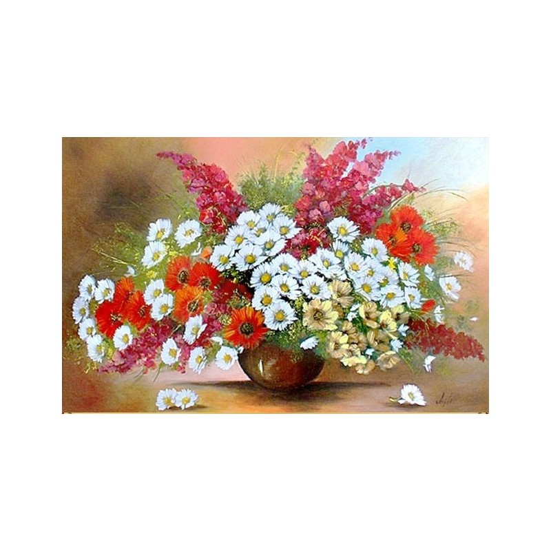 Obraz olejny ręcznie malowany Kwiaty 60x90cm