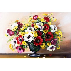 Obraz olejny ręcznie malowany Kwiaty 60x90cm
