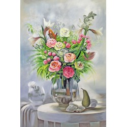  Obraz olejny ręcznie malowany Kwiaty 60x90cm