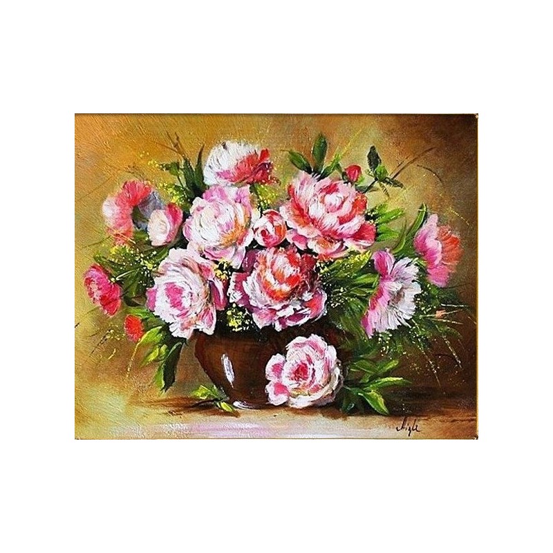  Obraz olejny ręcznie malowany Kwiaty 50x60cm