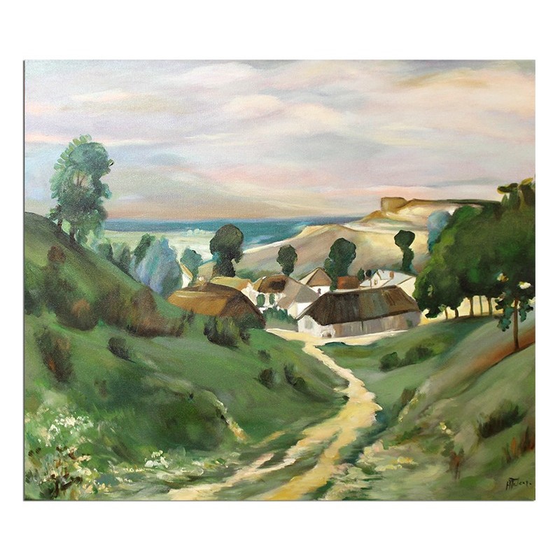  Obraz ręcznie malowany 50x60 Krajobraz Michalina Krzyżanowska Janowiec nad Wisłą