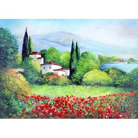  Obraz olejny ręcznie malowany Pejzaż 50x70cm