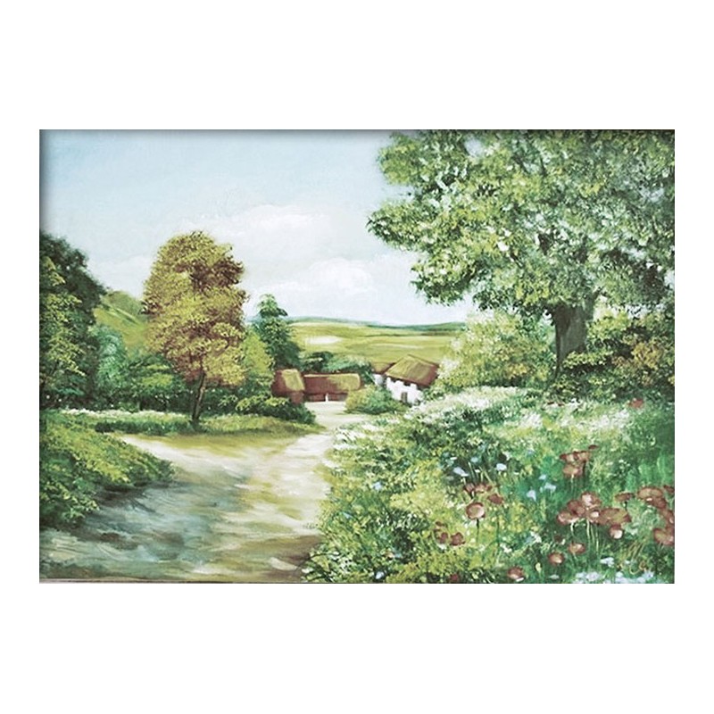  Obraz olejny ręcznie malowany 50x70cm Pejzaż w polną dróżką
