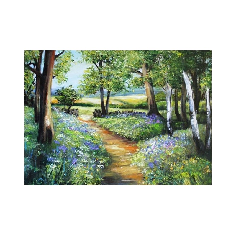  Obraz ręcznie malowany 50x70cm Pejzaż leśny