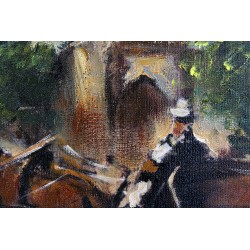  Obraz malowany Miejska uliczka 60x90cm