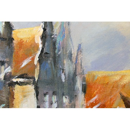  Obraz malowany Miejska uliczka 60x90cm