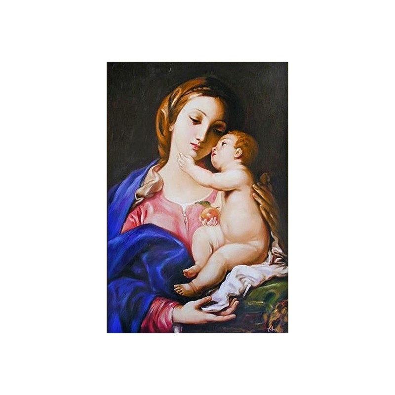  Obraz ręcznie malowany 60x90cm Pompeo Batoni Madonna z Dzieciątkiem