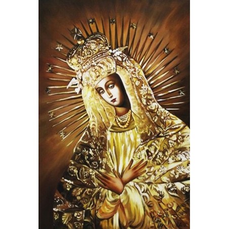  Obraz ręcznie malowany z Maryją Królową Polski 60x90cm