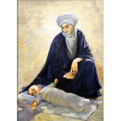  Obraz ręcznie malowany 50x70cm Albert Aublet Sen Dzieciątka na pustyni