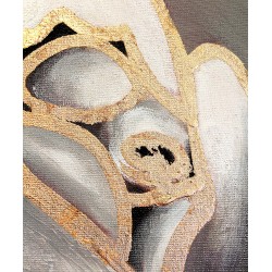  Obraz malowany Kobieta w kwiatach na głowie 100x100cm