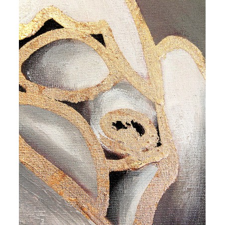  Obraz malowany Kobieta w kwiatach na głowie 100x100cm
