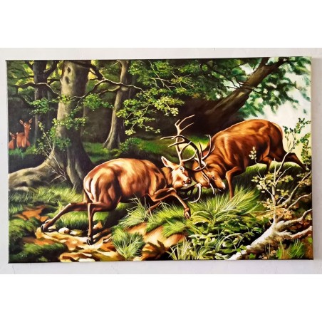  Obraz malowany Franz Xaver von Pausinger Walczące Jelenie 60x90cm
