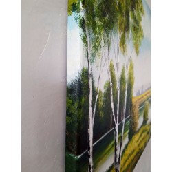  Obraz ręcznie malowany Brzozowy zagajnik 50x70cm