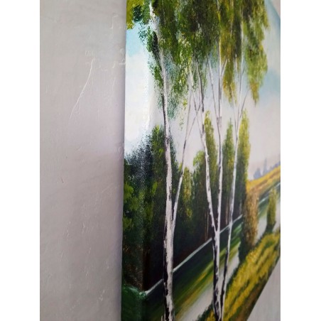  Obraz ręcznie malowany Brzozowy zagajnik 50x70cm