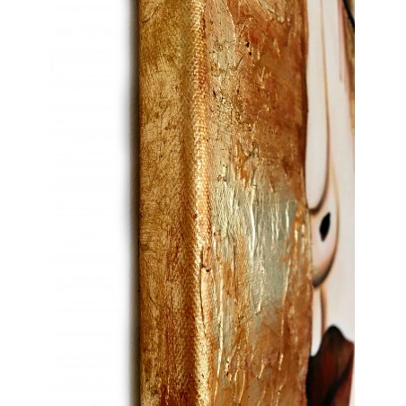  Obraz ręcznie malowany Gustav Klimt Złote łzy Frei 60x90cm z elementami płatków złota