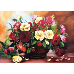  Obraz ręcznie malowany 50x70cm Kwiaty w wazonie