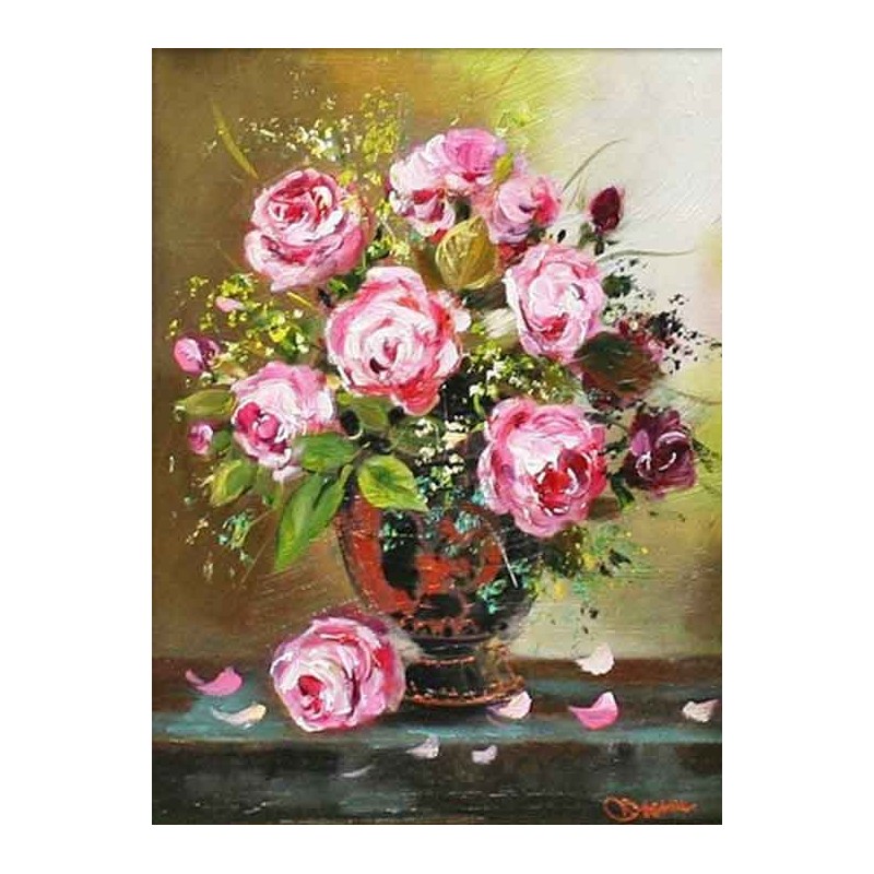  Obraz olejny ręcznie malowany 40x50cm Różana sonata