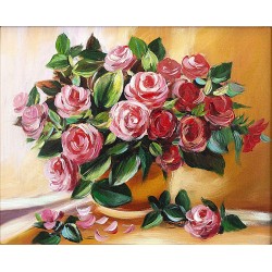  Obraz olejny ręcznie malowany 40x50cm Róże w bukiecie