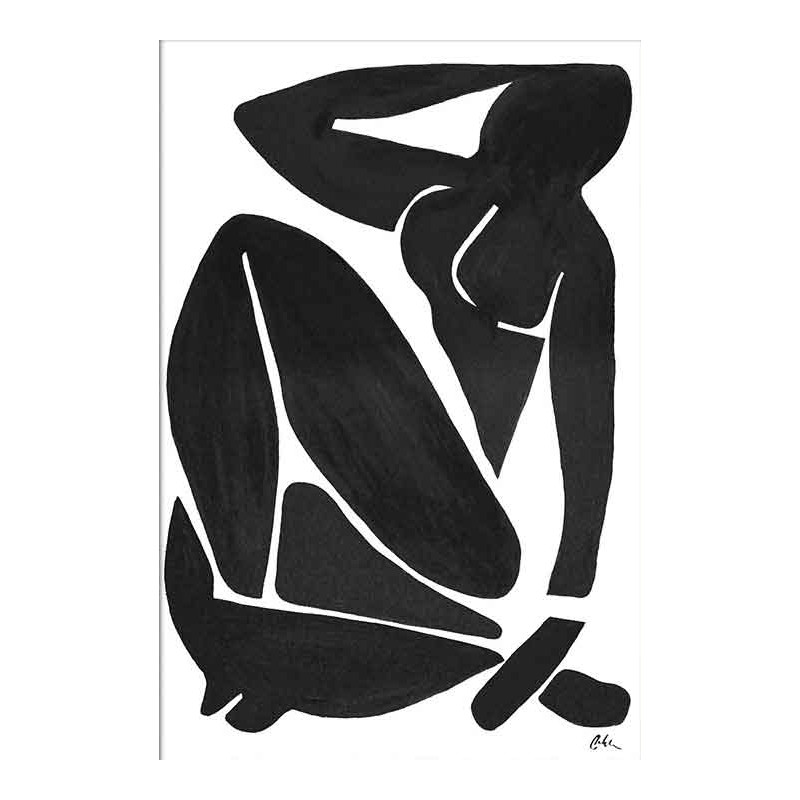  Obraz ręcznie malowany na płótnie czarno biały 60x90cm Henri Matisse Czarny akt