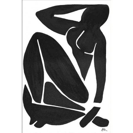  Obraz ręcznie malowany na płótnie czarno biały 60x90cm Henri Matisse Czarny akt