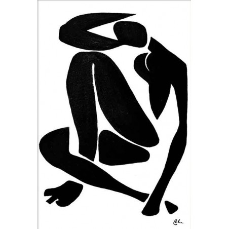  Obraz ręcznie malowany na płótnie czarno biały 60x90cm Henri Matisse Czarny akt