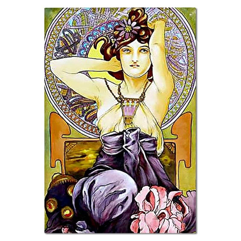 Obraz olejny ręcznie malowany Alfons Mucha Ametyst kopia