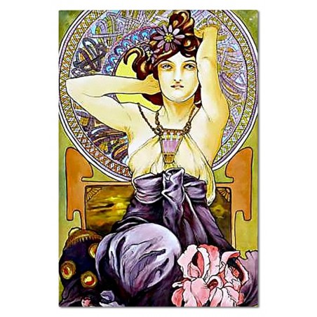 Obraz olejny ręcznie malowany Alfons Mucha Ametyst kopia