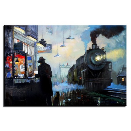  Obraz olejny ręcznie malowany Pejzaż 60x90cm