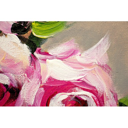  Obraz olejny ręcznie malowany Kwiaty 60x90cm Bukiet róż