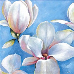  Obraz olejny ręcznie malowany Pąki 60x60cm