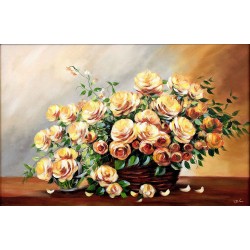  Obraz olejny ręcznie malowany 60x90cm Róże