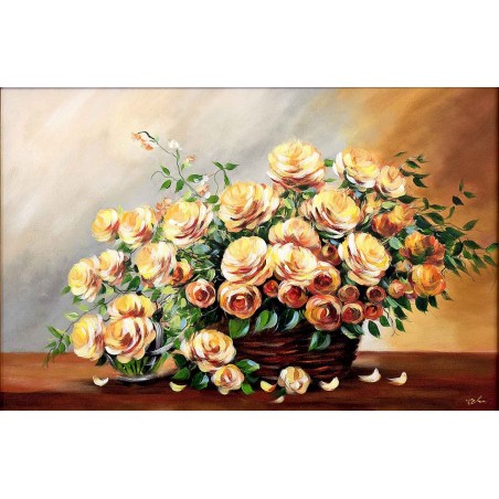  Obraz olejny ręcznie malowany 60x90cm Róże