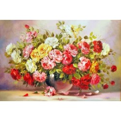  Obraz olejny ręcznie malowany Kwiaty 60x90cm