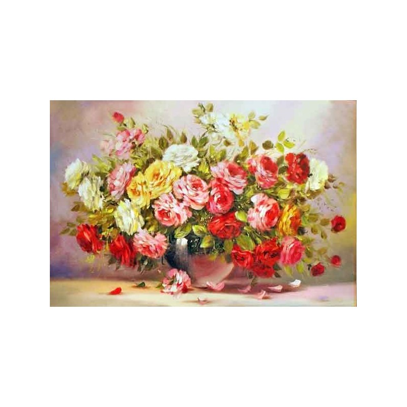  Obraz olejny ręcznie malowany Kwiaty 60x90cm