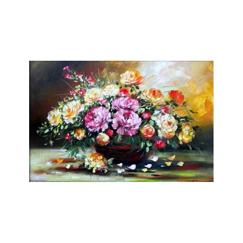  Obraz olejny ręcznie malowany Kwiaty 50x70cm