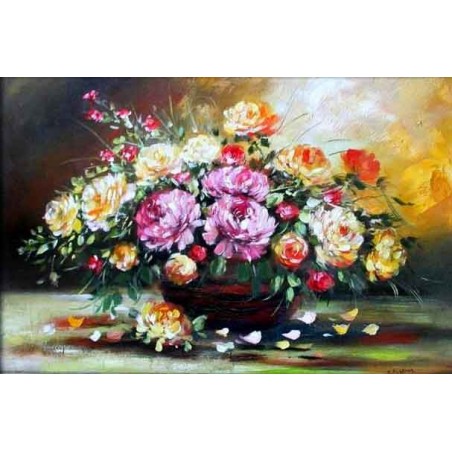  Obraz olejny ręcznie malowany Kwiaty 50x70cm