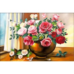  Obraz olejny ręcznie malowany Kwiaty 60x90cm Róże