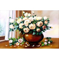  Obraz olejny ręcznie malowany Kwiaty 60x90cm Róże