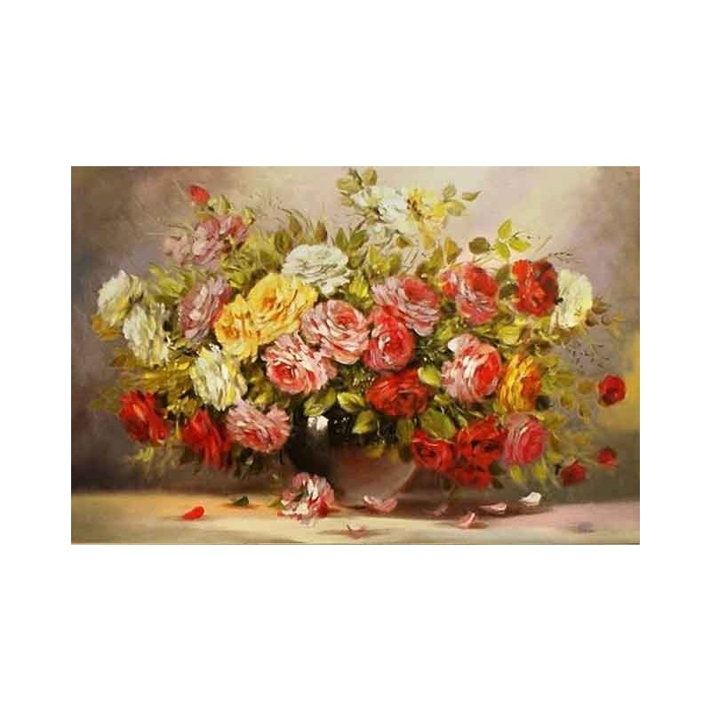  Obraz olejny ręcznie malowany Kwiaty 60x90cm Róże