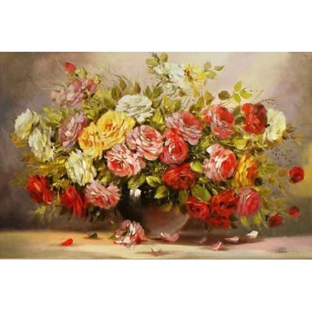  Obraz olejny ręcznie malowany Kwiaty 60x90cm Róże