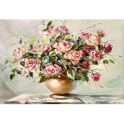  Obraz olejny ręcznie malowany Kwiaty 50x70cm Róże