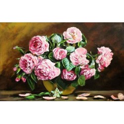  Obraz olejny ręcznie malowany Kwiaty 60x90cm Róże