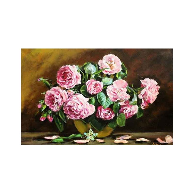  Obraz olejny ręcznie malowany Kwiaty 60x90cm Róże